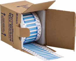 PermaSleeve Polyolefin Wire Marking Sleeves, 0.187" Dia x 2" W, Blue, Roll of 500