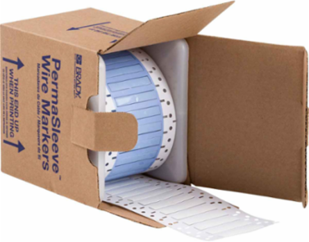 PermaSleeve Polyolefin Wire Marking Sleeves, White, 0.187" Dia x 1" W, Roll of 1000 Each