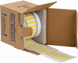 PermaSleeve Polyolefin Wire Marking Sleeves, Yellow, 0.187" Dia x 2" W, Roll of 500 Each