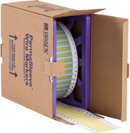 PermaSleeve Polyolefin Wire Marking Sleeves, Yellow, 0.187" Dia x 2" W, Roll of 2500 Each