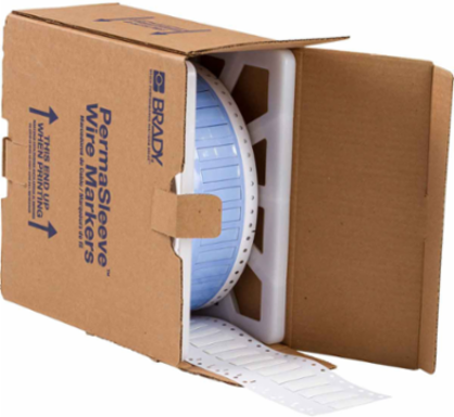 PermaSleeve Polyolefin Wire Marking Sleeves, White, 0.25" Dia x 0.75" W, Roll of 5000 Each