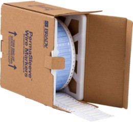 PermaSleeve Polyolefin Wire Marking Sleeves, White, 0.25" Dia x 0.75" W, Roll of 5000 Each