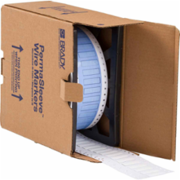 PermaSleeve Polyolefin Wire Marking Sleeves, White, 0.25" Dia x 0.5" W, Roll of 7500 Each