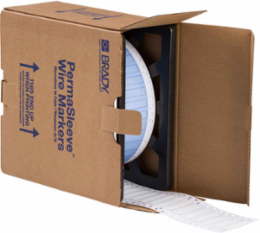PermaSleeve Polyolefin Wire Marking Sleeves, White, 0.25" Dia x 1" W, Roll of 5000 Each