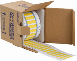 PermaSleeve Polyolefin Wire Marking Sleeves, Yellow, 0.25" Dia x 2" W, Roll of 500 Each