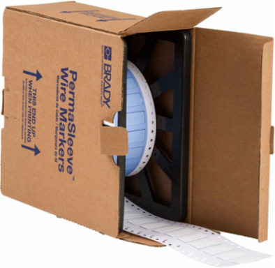 PermaSleeve Polyolefin Wire Marking Sleeves, White, 0.375" Dia x 1.5" W, Roll of 1000 Each