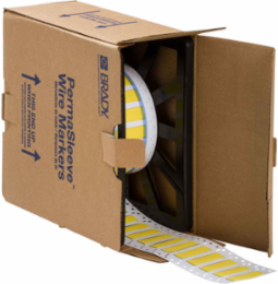 PermaSleeve Polyolefin Wire Marking Sleeves, 0.375" Dia x 0.75" W, Yellow, Roll of 2000