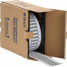 PermaSleeve Polyolefin Wire Marking Sleeves, 0.375" Dia x 1" W, Gray, Roll of 2000