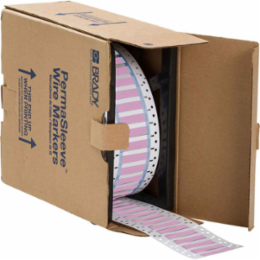 PermaSleeve Polyolefin Wire Marking Sleeves, 0.375" Dia x 1" W, Pink, Roll of 2000