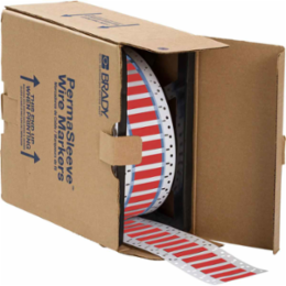 PermaSleeve Polyolefin Wire Marking Sleeves, 0.375" Dia x 1" W, Red, Roll of 2000