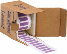 PermaSleeve Polyolefin Wire Marking Sleeves, 0.375" Dia x 2" W, Violet, Roll of 250