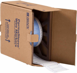 PermaSleeve Polyolefin Wire Marking Sleeves, White, 0.375" Dia x 1" W, Roll of 2000 Each
