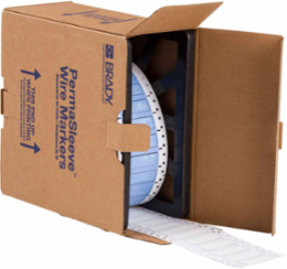 PermaSleeve Polyolefin Wire Marking Sleeves, White, 0.375" Dia x 0.67" W, Roll of 3000 Each