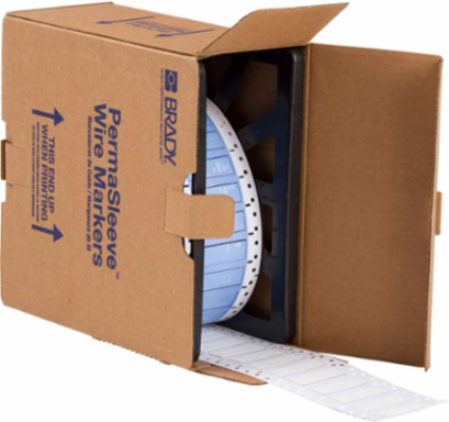 PermaSleeve Polyolefin Wire Marking Sleeves, White, 0.375" Dia x 0.5" W, Roll of 4000 Each