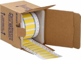 PermaSleeve Polyolefin Wire Marking Sleeves, Yellow, 0.375" Dia x 2" W, Roll of 250 Each