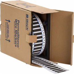 PermaSleeve Polyolefin Wire Marking Sleeves, 0.5" Dia x 0.75" W, Black, Roll of 1000