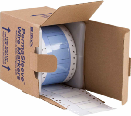 PermaSleeve Polyolefin Wire Marking Sleeves, White, 0.5" Dia x 1.5" W, Roll of 250 Each
