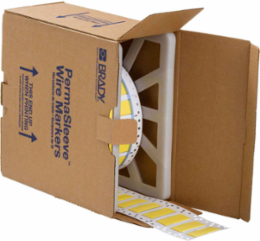 PermaSleeve Polyolefin Wire Marking Sleeves, 0.5" Dia x 0.75" W, Yellow, Roll of 1000