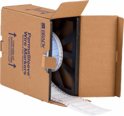 PermaSleeve Polyolefin Wire Marking Sleeves, White, 0.5" Dia x 2" W, Roll of 500 Each