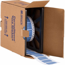 PermaSleeve Polyolefin Wire Marking Sleeves, 0.75" Dia x 1" W, Blue, Roll of 500