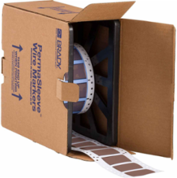 PermaSleeve Polyolefin Wire Marking Sleeves, 0.75" Dia x 1" W, Brown, Roll of 500