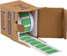 PermaSleeve Polyolefin Wire Marking Sleeves, 0.75" Dia x 2" W, Green, Roll of 100