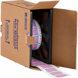PermaSleeve Polyolefin Wire Marking Sleeves, 0.75" Dia x 1" W, Pink, Roll of 500