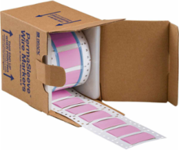 PermaSleeve Polyolefin Wire Marking Sleeves, 0.75" Dia x 2" W, Pink, Roll of 100