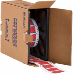 PermaSleeve Polyolefin Wire Marking Sleeves, 0.75" Dia x 1" W, Red, Roll of 500