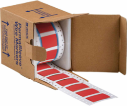 PermaSleeve Polyolefin Wire Marking Sleeves, 0.75" Dia x 2" W, Red, Roll of 100