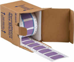 PermaSleeve Polyolefin Wire Marking Sleeves, 0.75" Dia x 2" W, Violet, Roll of 100