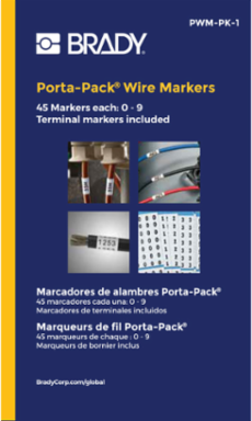 Porta-Pack® Wire Marker Book - Repositionable Vinyl Cloth, Legend 0 to 9