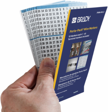 Porta-Pack® Wire Marker Book - Repositionable Vinyl Cloth, Legend 1 to 45