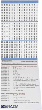 Porta-Pack® Wire Marker Book - Repositionable Vinyl Cloth, Legend A to Z, 0 to 90, Plus Sign, Minus Sign, Forward Slash