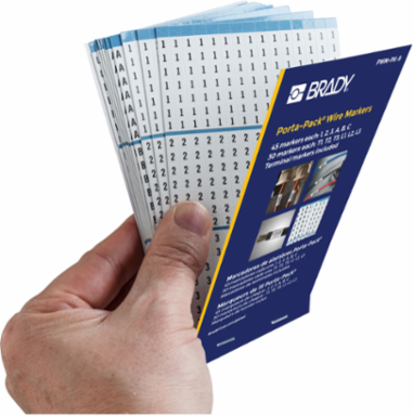 Porta-Pack® Wire Marker Book - Repositionable Vinyl Cloth, Legend 1, 2, 3, A, B, C, T1, T2, T3, L1, L2, L3