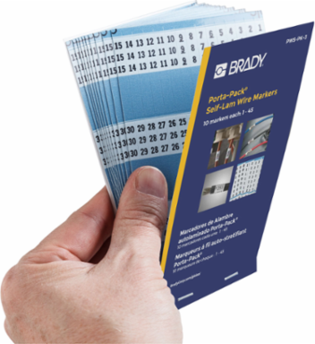Self-laminating Wire Marker Books, 1 to 45