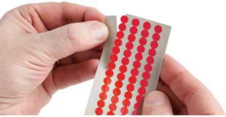 Quik-Dot Markers Vinyl 0.250 in Dia Red 25 Pk