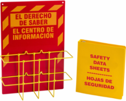 Spanish RTK Compliance Center With MSDS Binders, Backboard Color: Yellow on Red