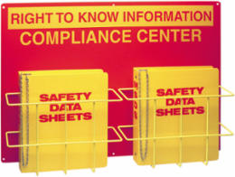 Double RTK Compliance Center With MSDS Binders, Backboard Color: Yellow on Red