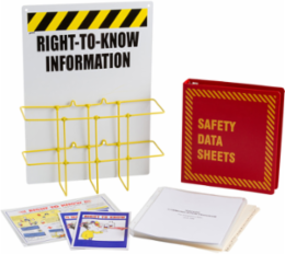 1-1/2 Inch MSDS Information Station, Wall Mounted, Blue Polystyrene Backboard