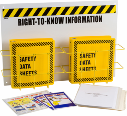 1-1/2 Inch Double MSDS Information Station, Wall Mounted, Yellow