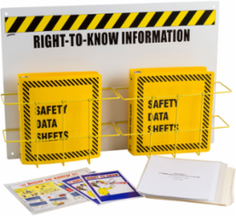 1-1/2 Inch Double MSDS Information Station, Wall Mounted, Yellow