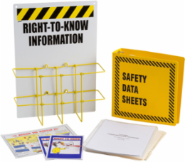 2-1/2 Inch Wall Mounted MSDS Information Station, Yellow, Text Only