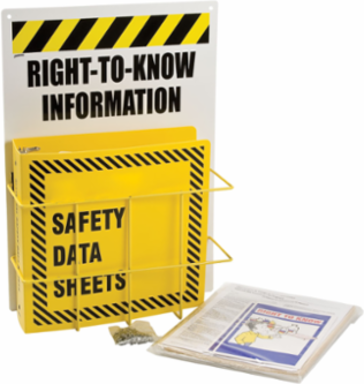 3 Inch MSDS Single Station, Black/Yellow on White, Wall Mounted
