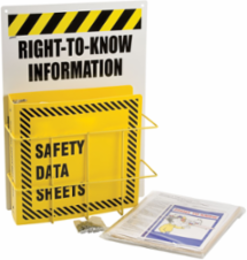 3 Inch MSDS Single Station, Black/Yellow on White, Wall Mounted
