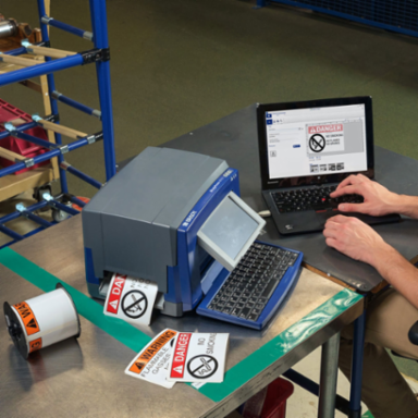 Desktop Sign and Label Printer, 4 in Max Print Width, 300 dpi Resolution, 600 Labels/Day