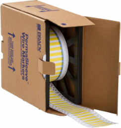 BSP45 Heat Shrink Polyolefin Wire Marking Sleeves, 0.187 Inch Dia x 2 Inch W, Yellow