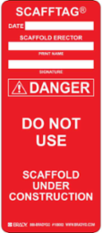 SCAFFTAG Inserts: SCAFFTAG DANGER DO NOT USE: DATE: SCAFFOLD ERECTOR: SCAFFOLD UNDER CONSTRUCTION