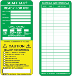 SCAFFTAG Inserts: SCAFFTAG READY FOR USE: REQUESTOR: DATE: LOCATION: ERECTED BY: WO#: …