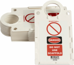 SCAFFTAG Tag Holder, DANGER DO NOT USE SCAFFOLD, 11.5" H x 6" W, Black/Red on White